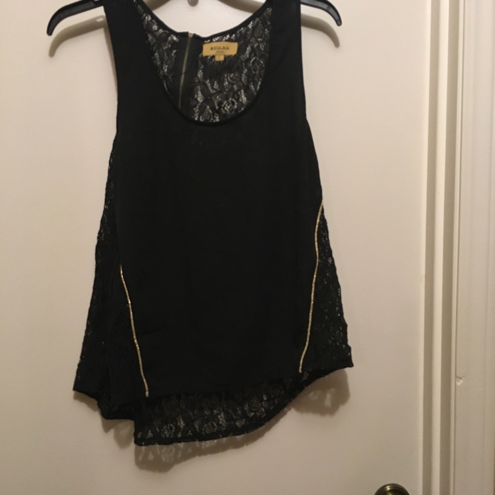 Black Lace Sleeveless Top